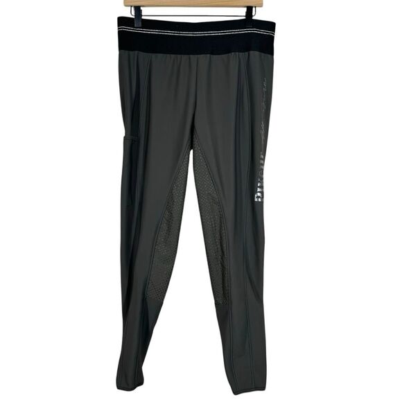 Pikeur Gia Grip Breeches Pants Gray Equestrian Full Seat Women’s Size 46 US 36